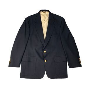 Wimbledon Racquet Club Blazer Mens 42 Navy Blue Shoulder Pads Tennis Jacket